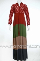 gamis hamil cantik brokat orange   GMS 84  large